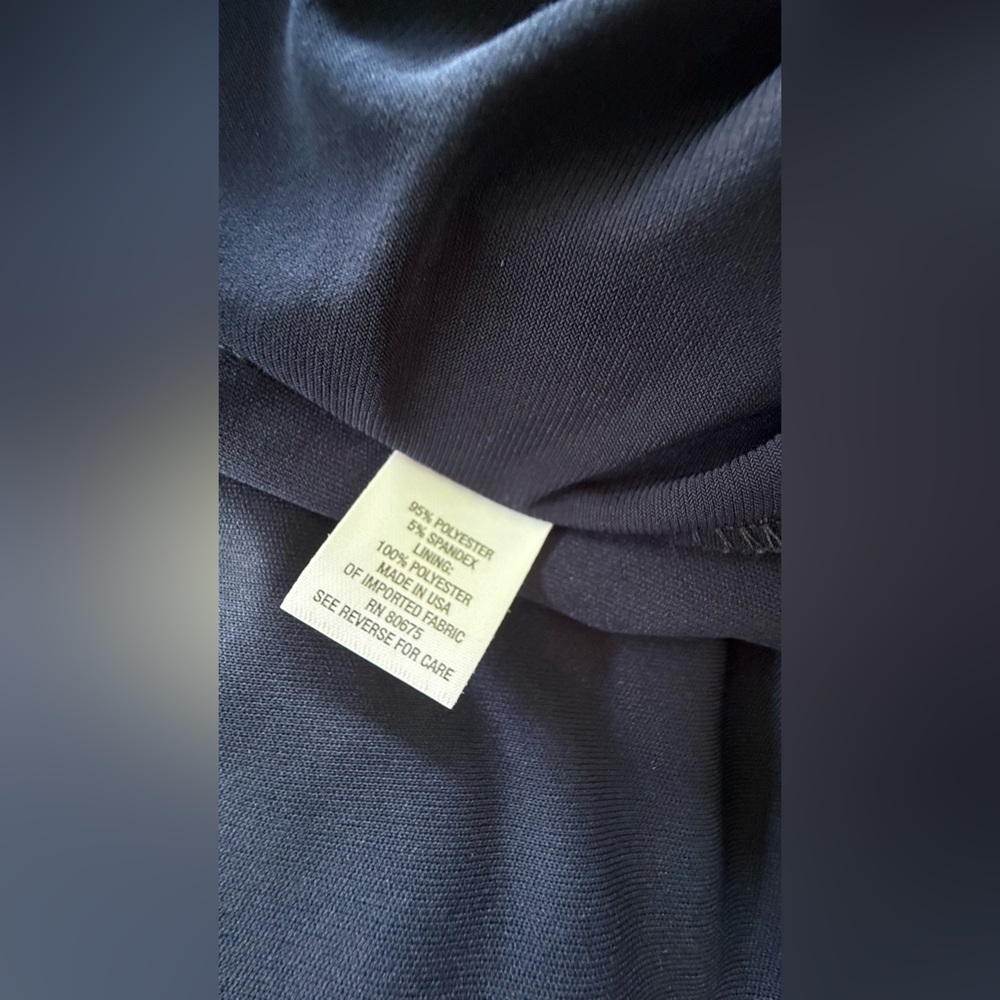 Roz & Ali Navy Blue Open Front Stretch Knit Cardigan - Picture 7 of 8